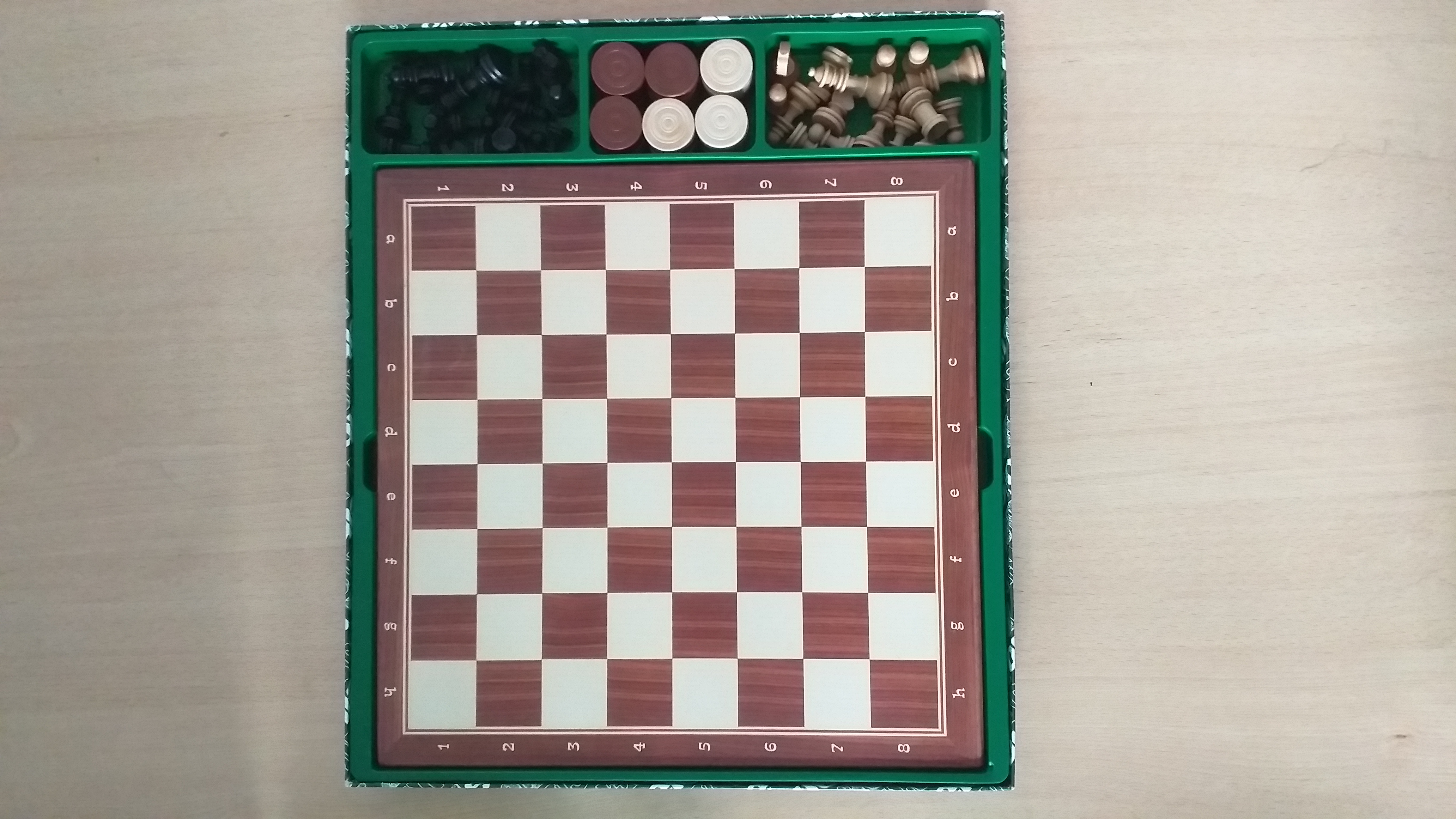 Brettspiel Schach + Dame + Mühle